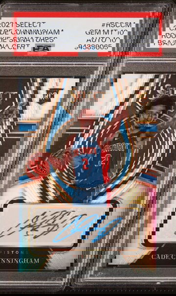 2021-22 Cade Cunningham Panini Select Rookie Signatures Silver Prizm Auto /249 PSA 10 10 Autograph RC SP