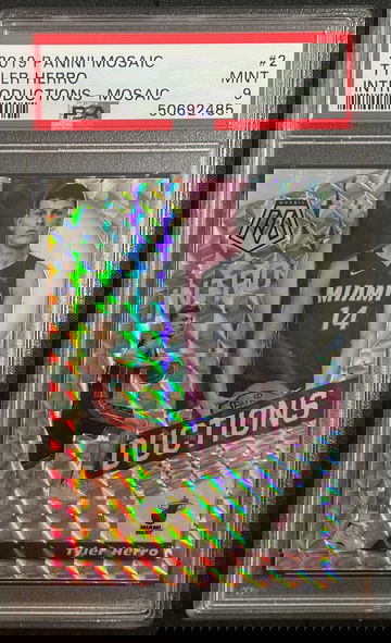 2019-20 Panini Mosaic Introductions Prizm Tyler Herro #2, PSA 9