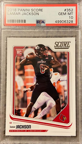 2018 Panini Score Lamar Jackson RC PSA10