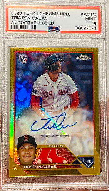 2023 Topps Chrome Update Tristan Casas Rookie Gold Auto #’d /50 PSA 9 
