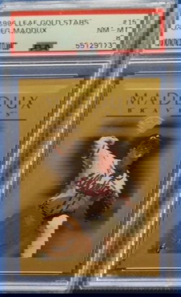 1996 Leaf Gold Stars Greg Maddux #15 PSA 8 Braves /2500