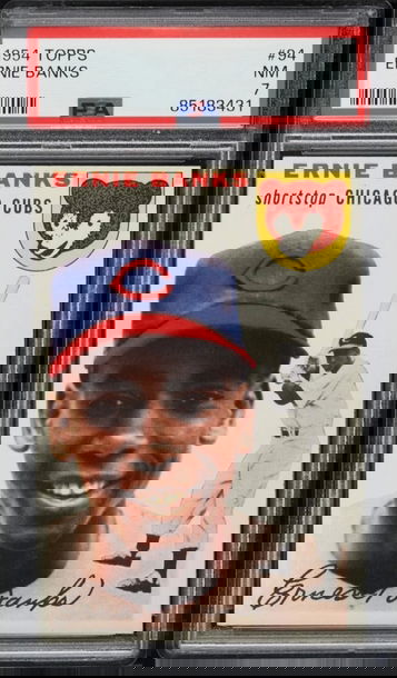 Ernie Banks 1954 Topps #94 Chicago Cubs HOF ROOKIE PSA NM 7