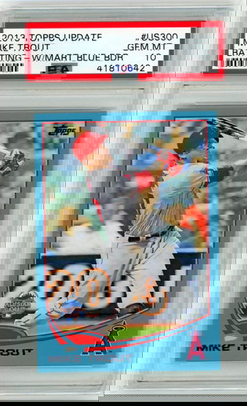 2013 Topps Update #US300 Mike Trout Batting-Walmart Blue Border