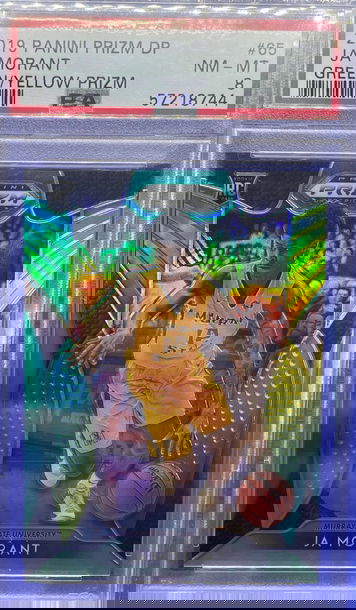 2019 Panini Prizm Draft Ja Morant Rookie Green Yellow Prizm /249 PSA 8 NM-MT SP