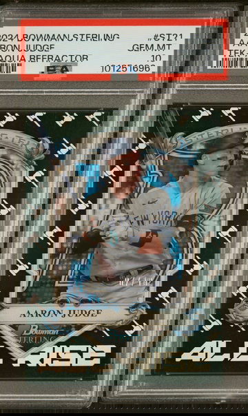 2024 Bowman Sterling Sterling-Tek Aqua Refractor Aaron Judge #ST-21 /199 PSA 10