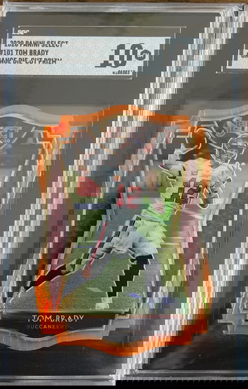 2020 Select Tom Brady Orange Premier Level Die Cut SGC 10