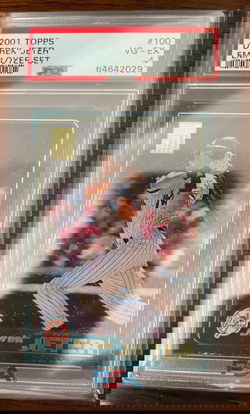 DEREK JETER 2001 TOPPS EMPLOYEE SET #100 - PSA 4- NEW YORK YANKEES