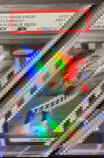 2018 Prizm  Sam Darnold red white blue PSA9