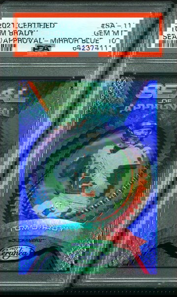 2021 Certified Seal of Approval Tom Brady #SA-11 Blue Mirror #/75 PSA 10 - POP 6