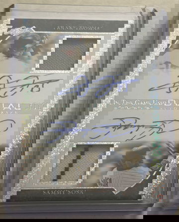 2022 Leaf in the Game Used Frank Thomas/Sammy Sosa dual auto/relic /12