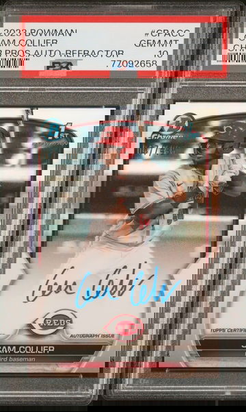 2023 Bowman Cam Collier 1st Chrome Auto Refractor /499 PSA 10 GEM MT #CPACC RC