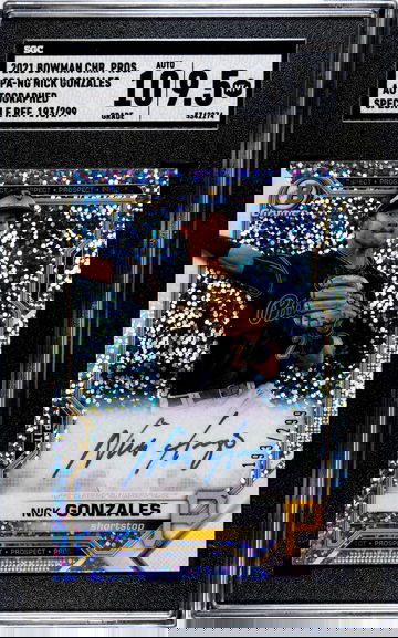 2021 Bowman Chrome Nick Gonzales Auto Speckle CPA-NG 193/299