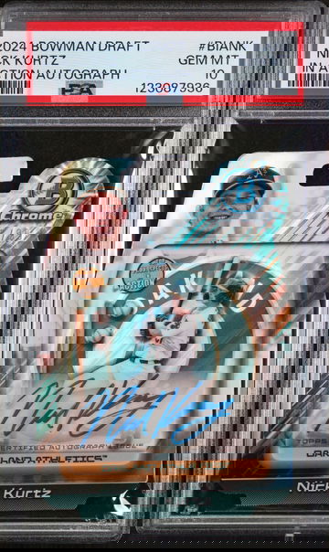2024 Chrome Draft In Action Autographs Nick Kurtz #BIANK /99 PSA 10