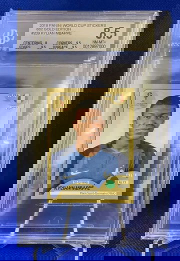 2018 World Cup Stickers Gold Edition Kylian Mbappe BGS 8.5 (SHIPS TRACKED FROM CANADA)