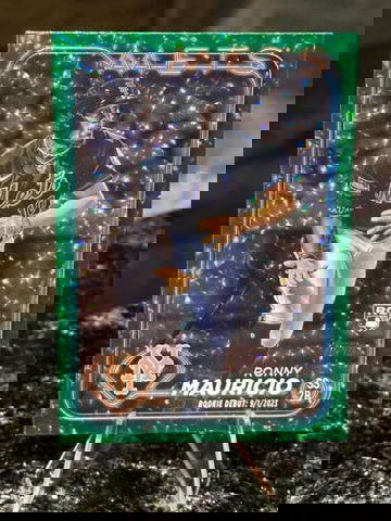 2024 Topps Update US157 RONNY MAURICIO RC #/499 Green Crackle Foil Mets Rookie