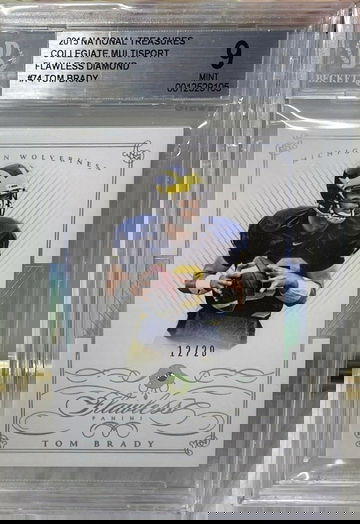 #12/20 Jersey Number, 2015 PANINI FLAWLESS TOM BRADY #74 DIAMOND Prizm SSP BGS 9
