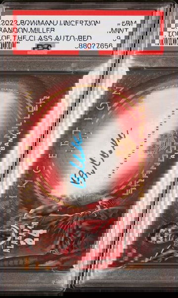 2022 Bowman U Inception Brandon Miller Top of the Class Auto Red #/10 #BM PSA 9 [BK-2A.23]