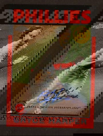 2021 Topps Chrome Silver Pack Bryce Harper Red Mojo Auto /5