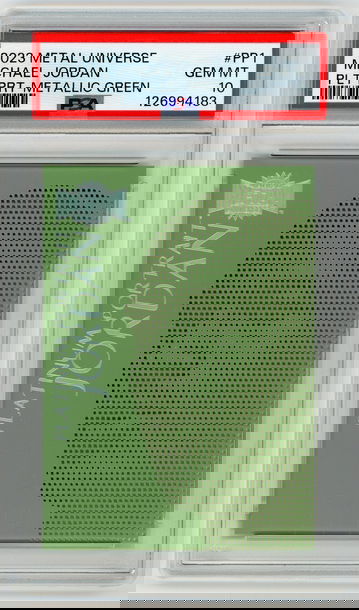 MICHAEL JORDAN 2023-24 Metal Universe Platinum Portraits Metallic Green #PP1 PSA 10 POP 1