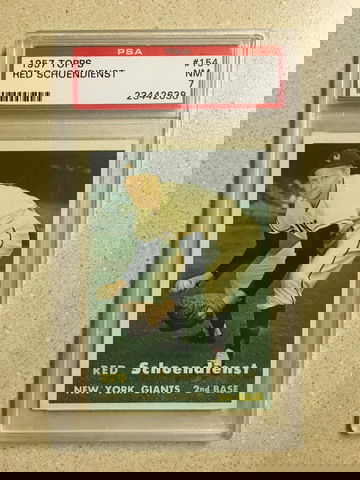 1957 Topps #154 Red Schoendienst PSA 7 NM GIANTS HOF 