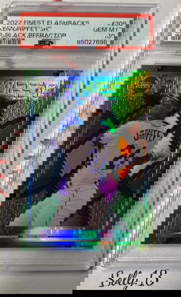 2022 TOPPS FINEST FLASHBACKS KEN GRIFFEY JR. #208 25/25 SSP BLACK REFRACTOR GOAT!! PSA GEM MT 10 pop 5 fresh slab