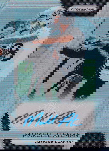 2018 Panini Prizm Marcell Ateman #RA-MA Silver Prizm Autograph