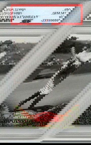 2016 TOPPS 100 YEARS AT WRIGLEY #50 LOU GEHRIG YANKEES PSA 10 LOW POP RARE