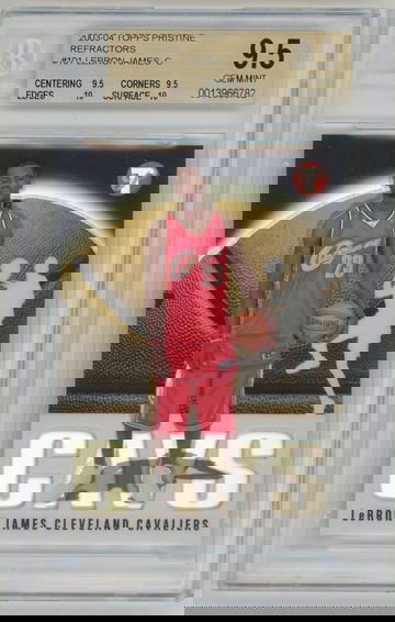 2003 Topps Pristine 101 LEBRON JAMES Refractor /1999 BGS 9.5 TRUE GEM ++ two 10s