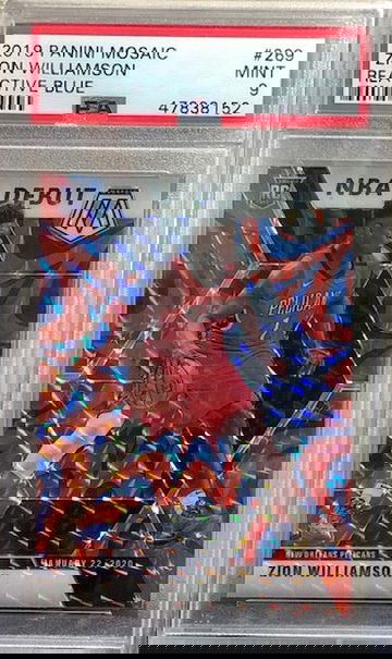 2019 Panini Mosaic Reactive Blue Zion Williamson PSA 9