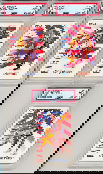 USA Dream Team 1991 Skybox PSA 9 lot 3 Magic 533 Bird Pippen Barcelona NBA