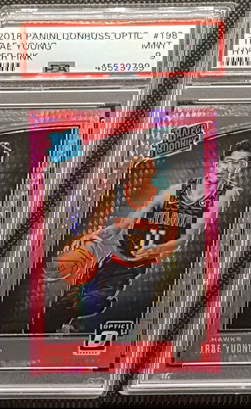 2018 Panini Donruss Optic Trae Young Rookie RC Hyper Pink #198 PSA 9