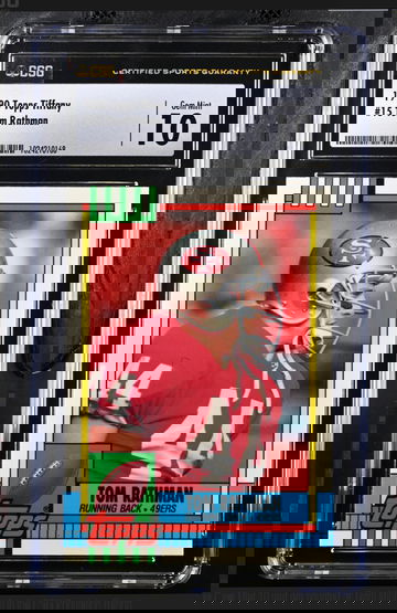 1990 Topps TIFFANY TOM RATHMAN CSG 10 GEM MINT 49ERS 2X SUPER BOWL CHAMP POP 1