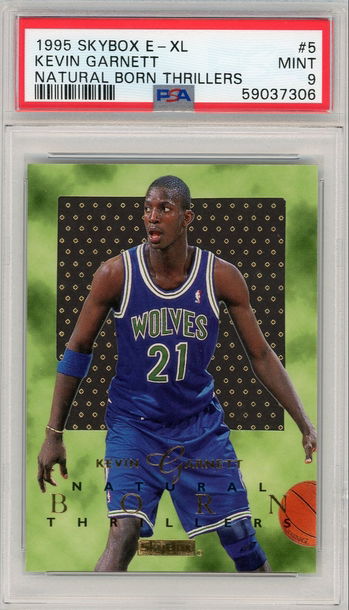 Kevin Garnett 1995 Skybox e-XL Natural Born Thrillers Rookie RC PSA 9