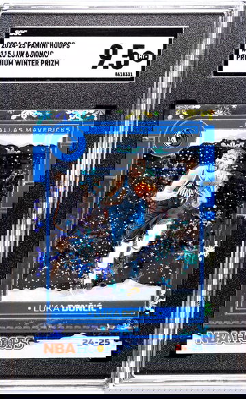 2024-25 Panini Hoops #115 Luka Doncic Premium Winter Prizm SGC 9.5