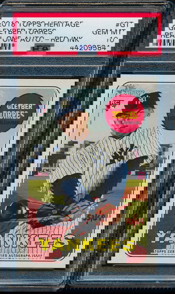 2018 Topps Heritage Gleyber Torres Red Ink Auto /69 - PSA 10 Gem Mint