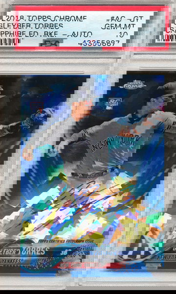 Gleyber Torres 2018 Topps Chrome Sapphire Edition Rookie Autograph PSA 10