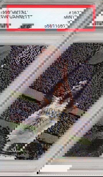 1995 METAL KEVIN GARNETT #167 ROOKIE TIMBERWOLVES HOF RC PSA 9 MINT