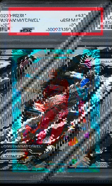 2023 Panini Prizm Teal Ice Donovan Mitchell #43 /225 PSA 10