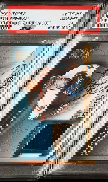 2002 Topps Keith Primeau First Round Fabric Auto #FRF-KP PSA 8 [MS-1A.3]