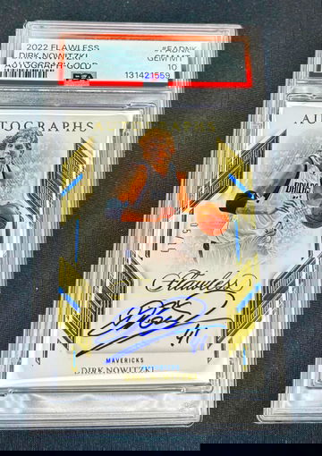 2022 Dirk Nowitzki Panini Flawless Gold Autographs Auto 5/10 PSA 10 GEM SP Autograph