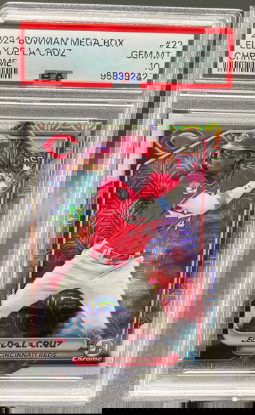 2024 Bowman Mega Box Elly De La Cruz Chrome Mojo Refractor PSA 10