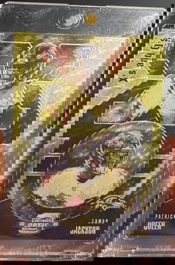 2020 Contenders Optic Lamar Jackson Patrick Queen X's and O's Gold Vinyl 1/1