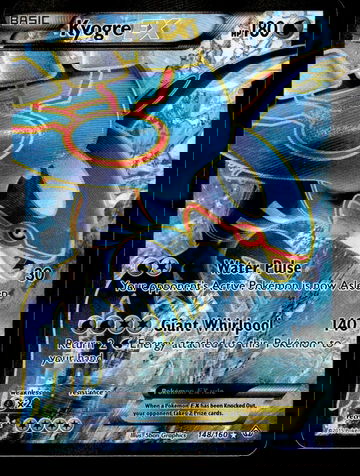 2015 Pokémon XY Primal Clash Full Art Kyogre #148/160 EX Holo