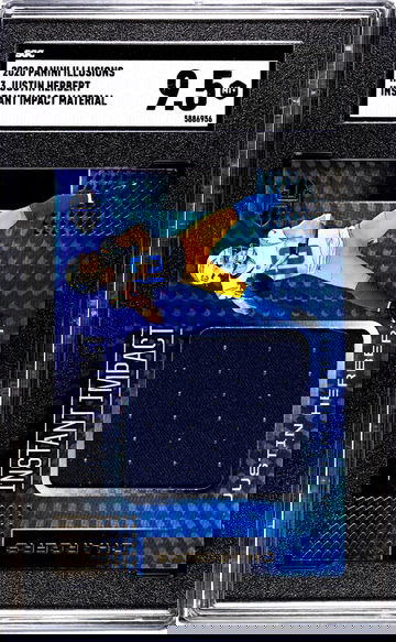 2020 Panini Illusions #II3 Justin Herbert Instant Impact Mat. SGC 9.5