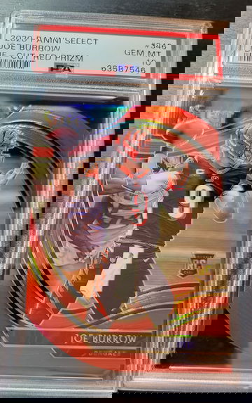 2020 Select Field Level Rookie Die Cut Prizm Red Joe Burrow , PSA 10! 