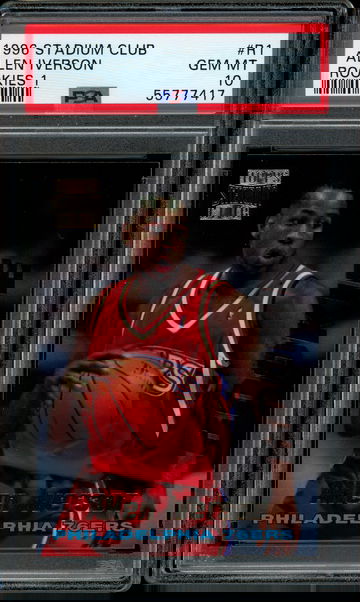 1996 Stadium Club Series 1 Rookies #R1 Allen Iverson PSA 10 Gem Mint