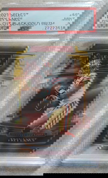 2021 Select Die Cut Black/Gold Prizm Trey Lance PSA 9