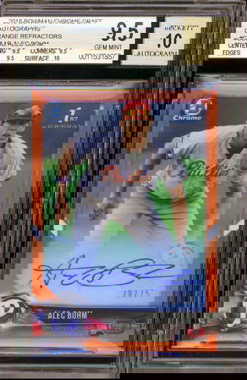 Alec Bohm Bowman Chrome Orange Refractor Auto 9.5