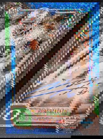 2025 Bowman Chrome U Autograph Blue Mini-Diamond #BCA-MU Matayo Uiagalelei /150