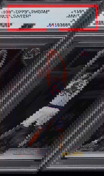 1998 TOPPS CHROME VINCE CARTER ROOKIE RC #199 PSA 9 MINT